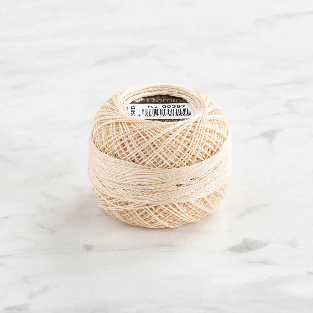 Domino Cotton Perle Size 12 Embroidery Thread (5 g), Cream- 4590012-387