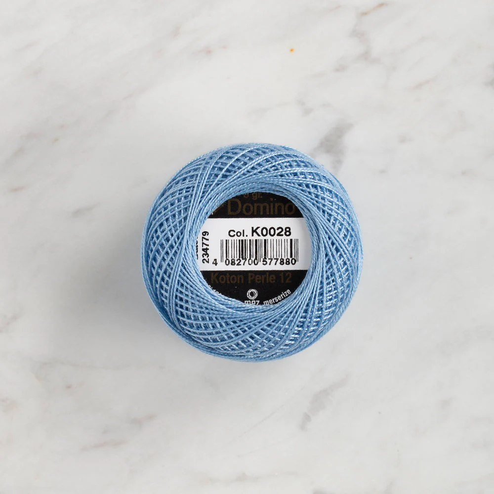 Domino Cotton Perle Size 12 Embroidery Thread (5 g), Light Blue - 4590012-K0028 - Image 2