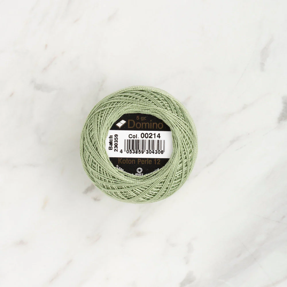 Domino Cotton Perle Size 12 Embroidery Thread (5 g), Light Green - 4590012-00214 - Image 2