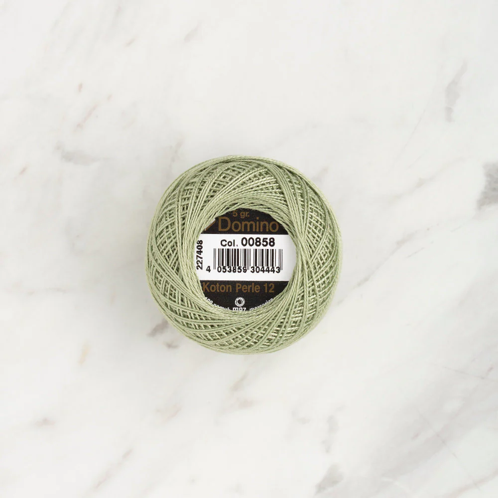 Domino Cotton Perle Size 12 Embroidery Thread (5 g), Light Green - 4590012-00858 - Image 2