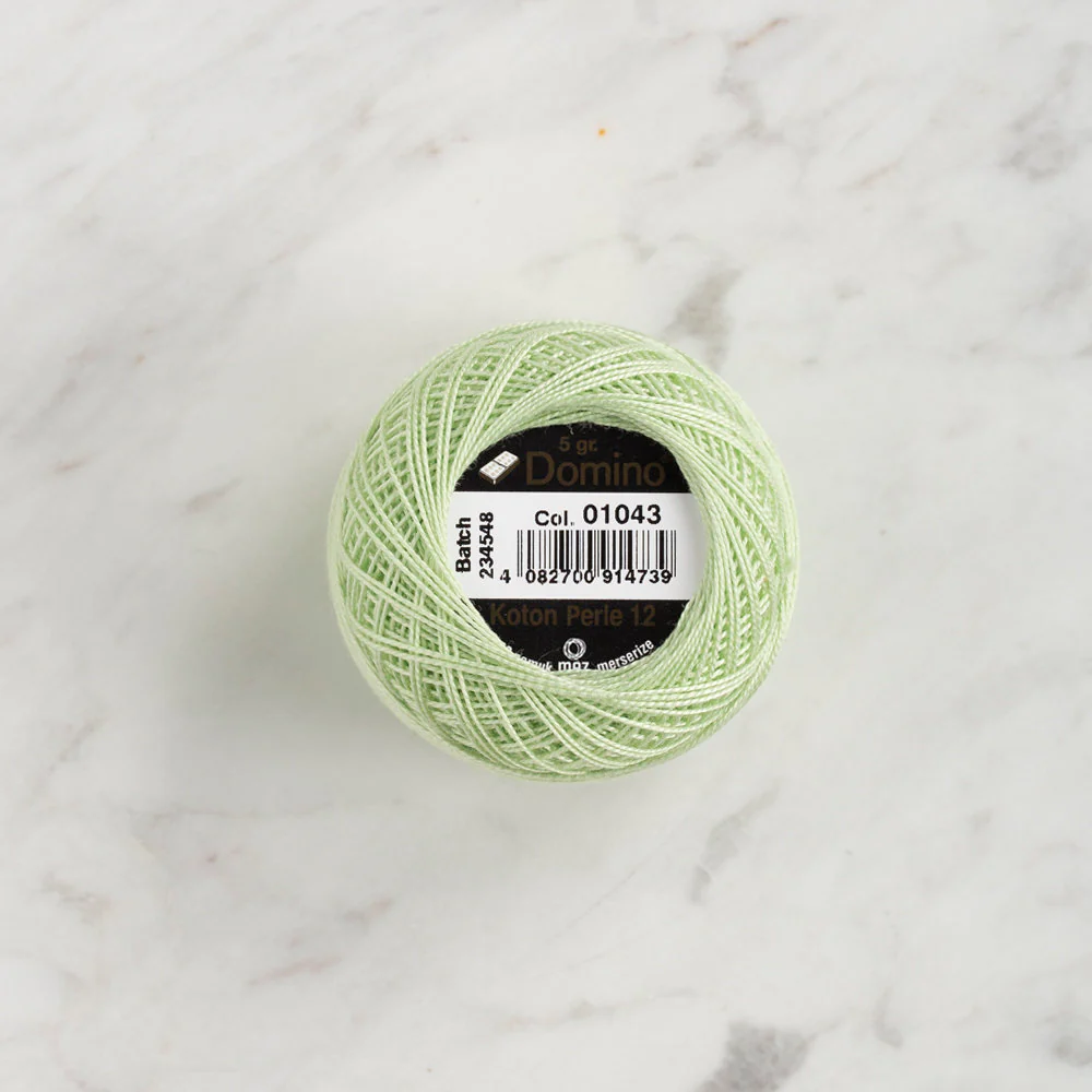 Domino Cotton Perle Size 12 Embroidery Thread (5 g), Light Green - 4590012-1043 - Image 2