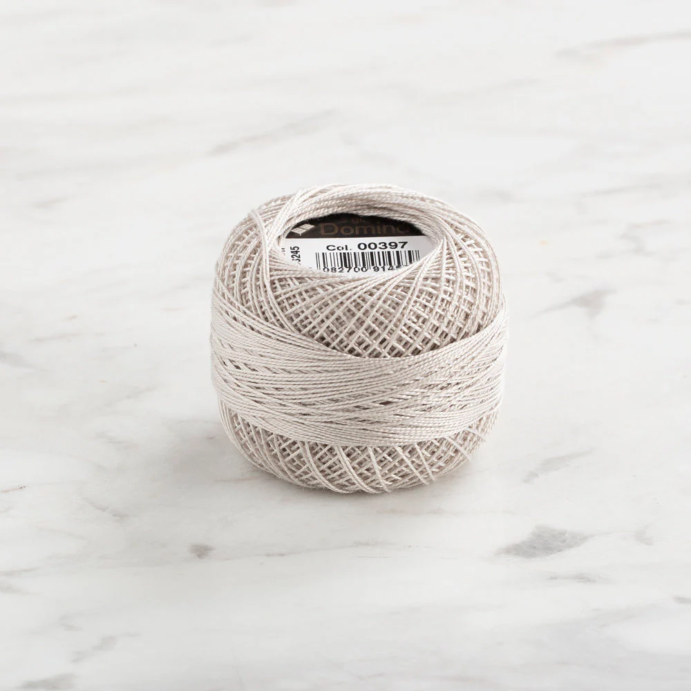 Domino Cotton Perle Size 12 Embroidery Thread (5 g), Light Grey - 4590012-397