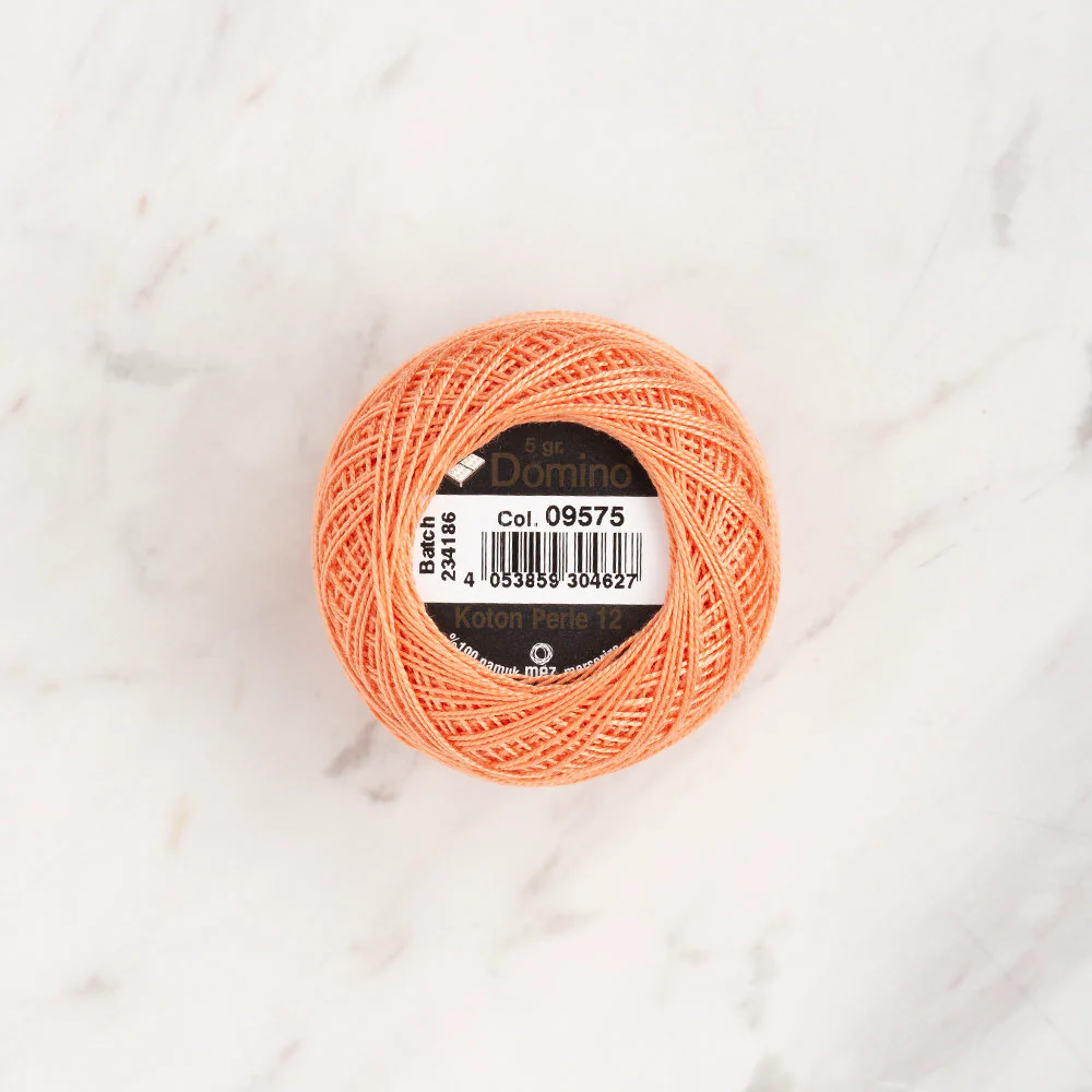 Domino Cotton Perle Size 12 Embroidery Thread (5 g), Light Orange - 4590012-09575 - Image 2