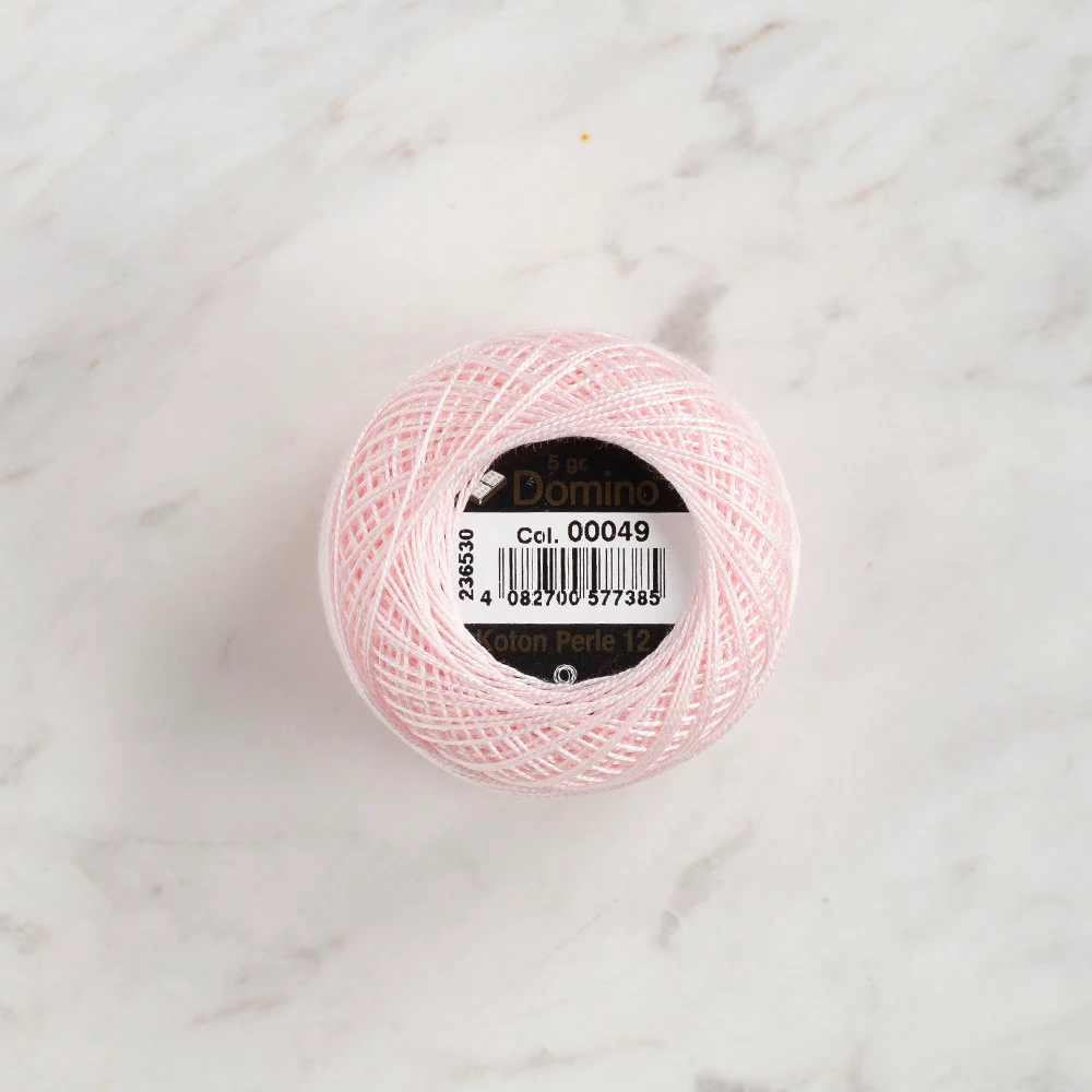 Domino Cotton Perle Size 12 Embroidery Thread (5 g), Light Pink - 4590012-49 - Image 2