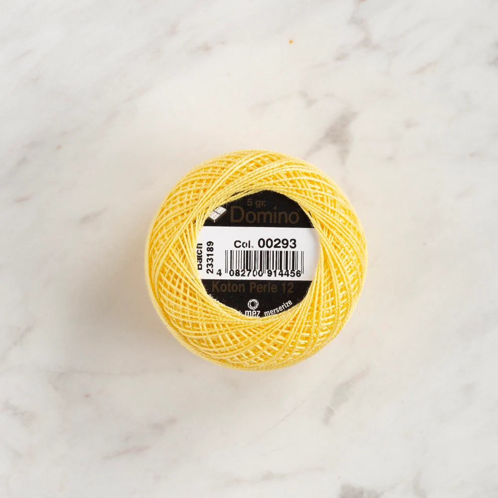 Domino Cotton Perle Size 12 Embroidery Thread (5 g), Light Yellow - 4590012-293 - Image 2