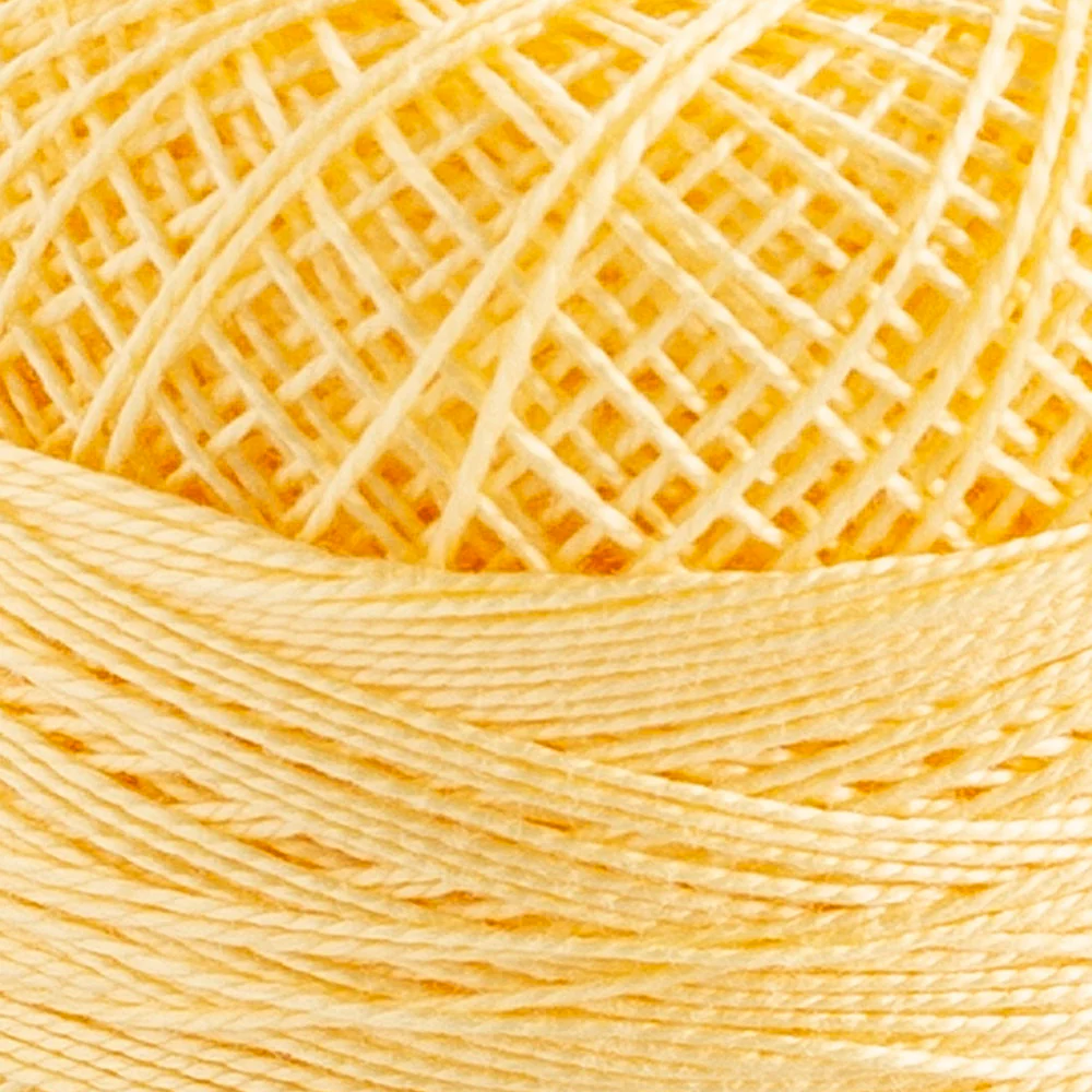 Domino Cotton Perle Size 12 Embroidery Thread (5 g), Light Yellow - 4590012-K0025 - Image 3