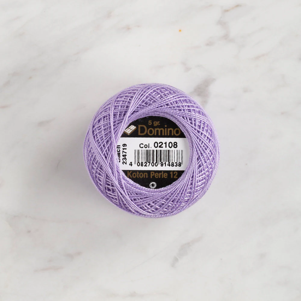 Domino Cotton Perle Size 12 Embroidery Thread (5 g), Lilac - 4590012-2108 - Image 2