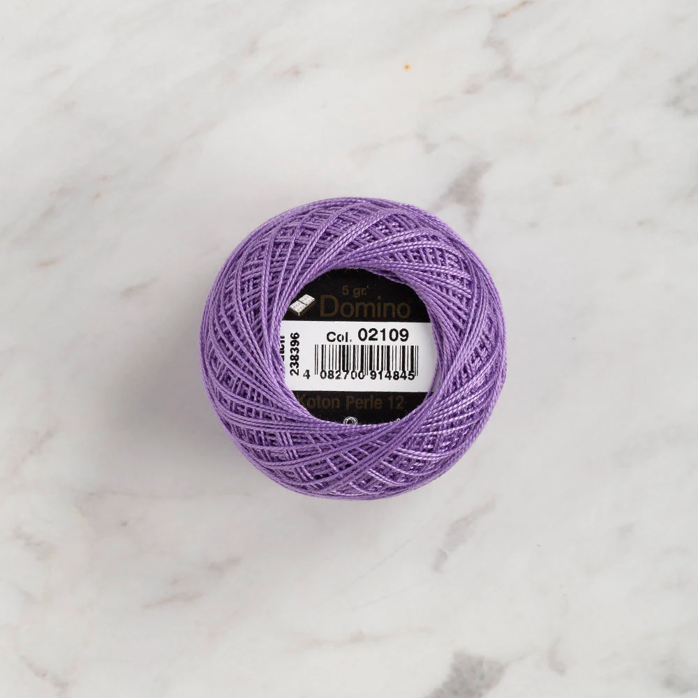 Domino Cotton Perle Size 12 Embroidery Thread (5 g), Lilac - 4590012-2109 - Image 2