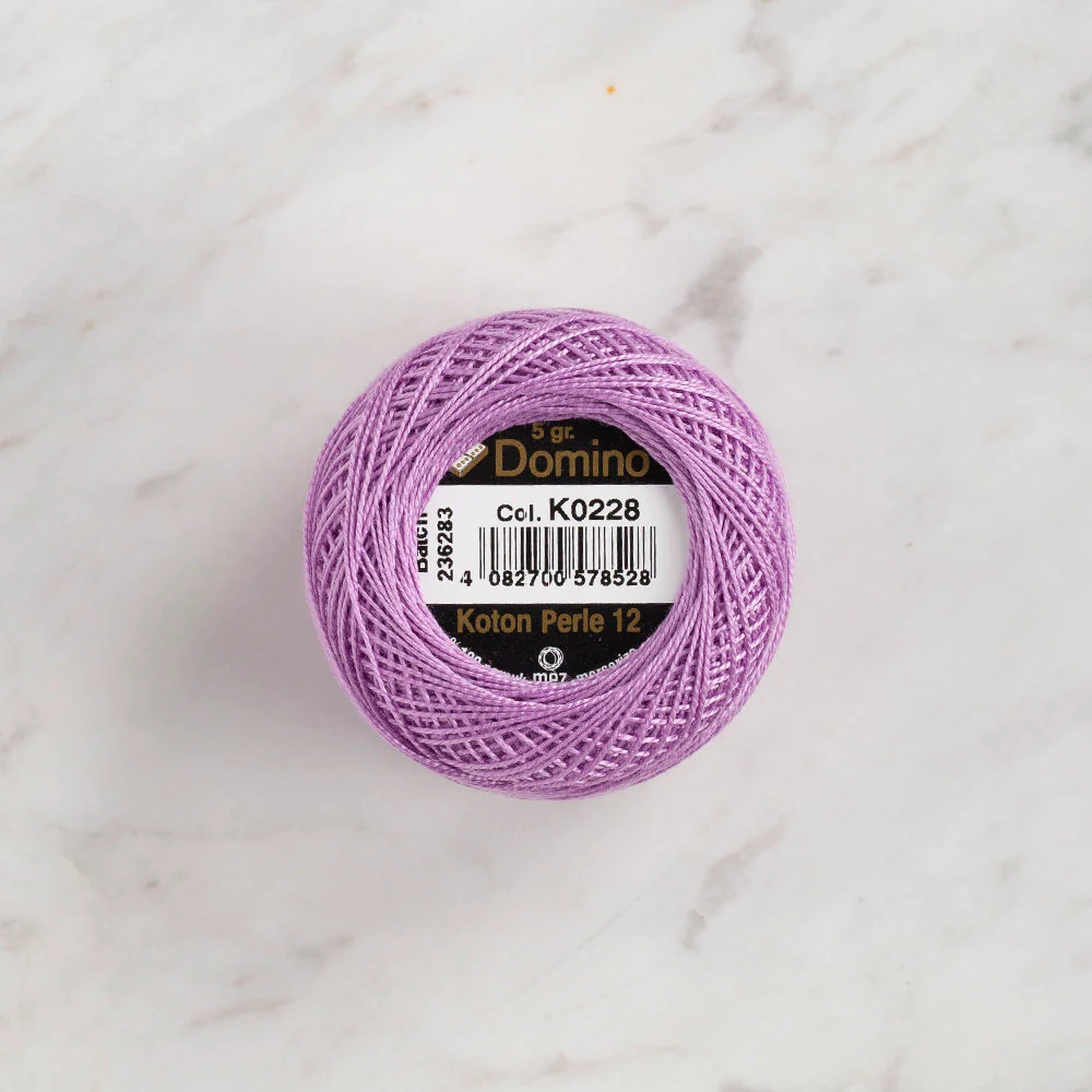 Domino Cotton Perle Size 12 Embroidery Thread (5 g), Lilac - 4590012-K0228 - Image 2