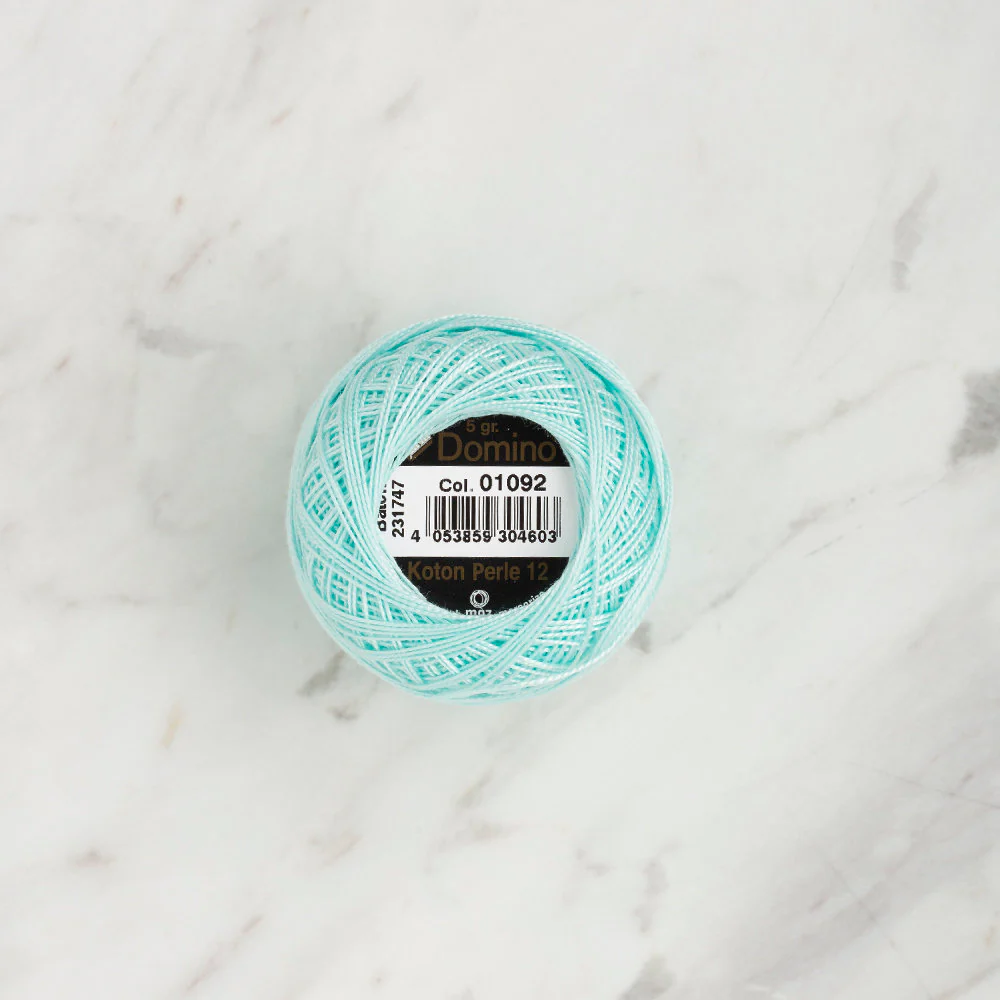 Domino Cotton Perle Size 12 Embroidery Thread (5 g), Mint - 4590012-01092 - Image 2