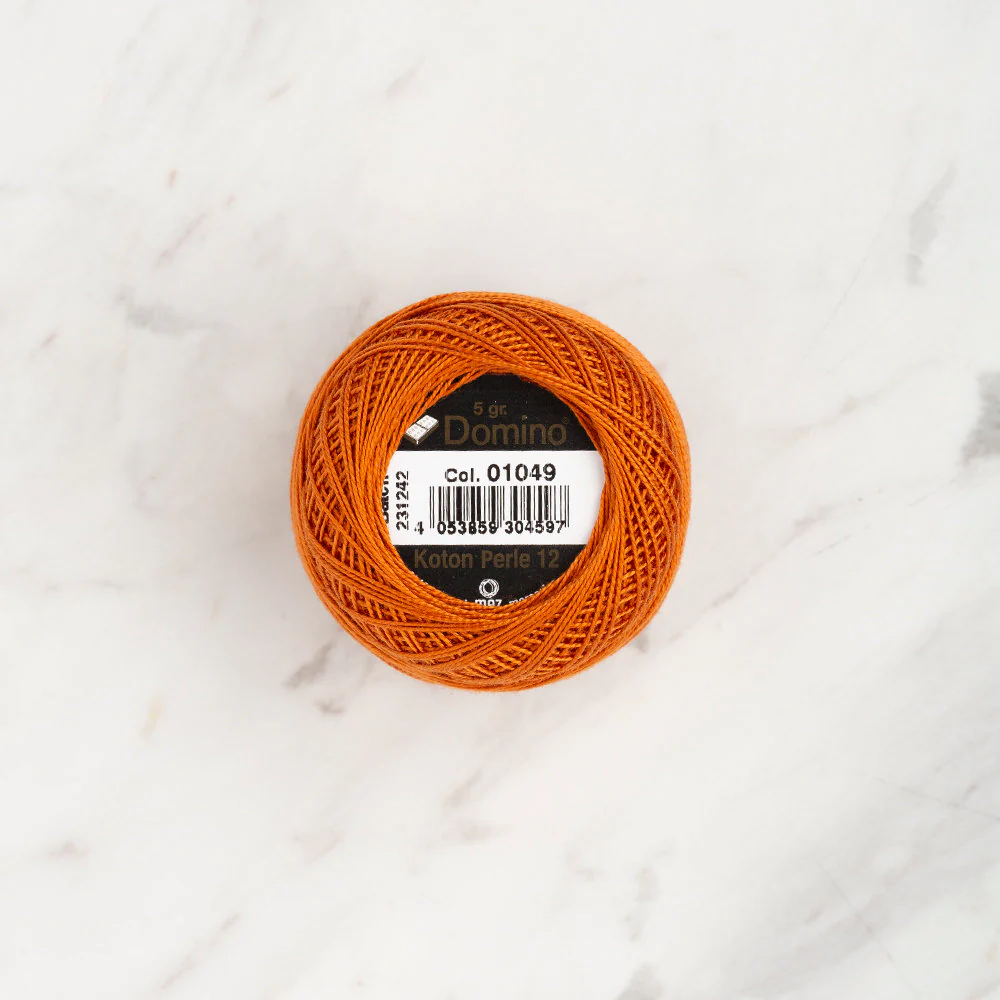 Domino Cotton Perle Size 12 Embroidery Thread (5 g), Orange - 4590012-01049 - Image 2
