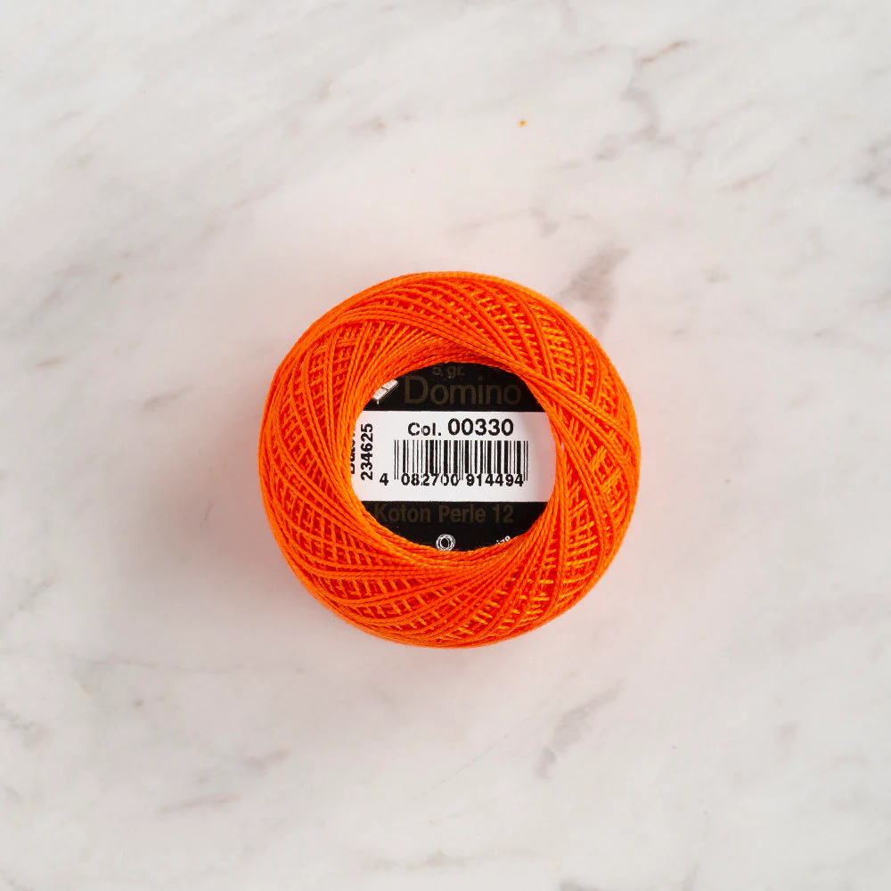 Domino Cotton Perle Size 12 Embroidery Thread (5 g), Orange - 4590012-330 - Image 2