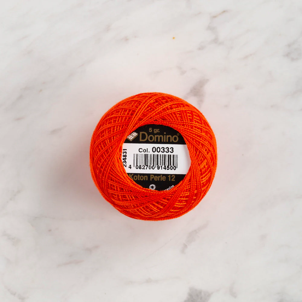 Domino Cotton Perle Size 12 Embroidery Thread (5 g), Orange - 4590012-333 - Image 2