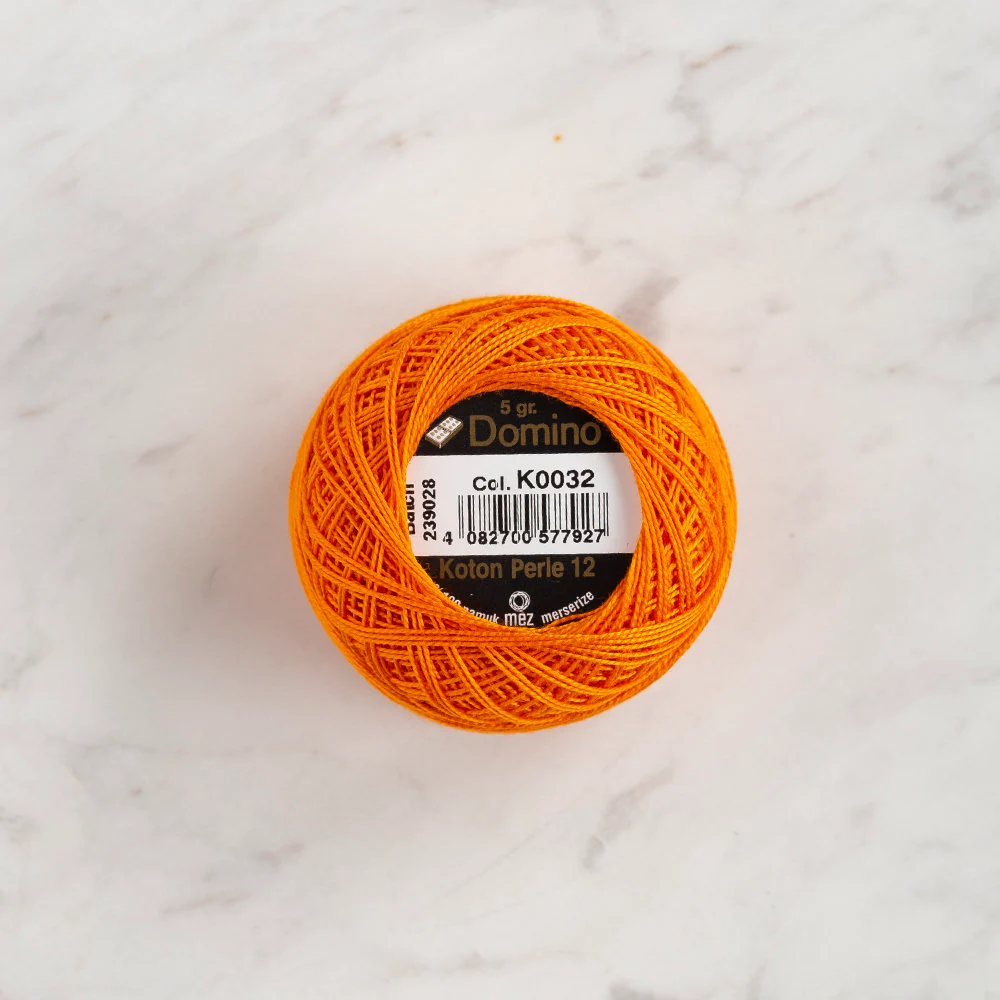 Domino Cotton Perle Size 12 Embroidery Thread (5 g), Orange - 4590012-K0032 - Image 2