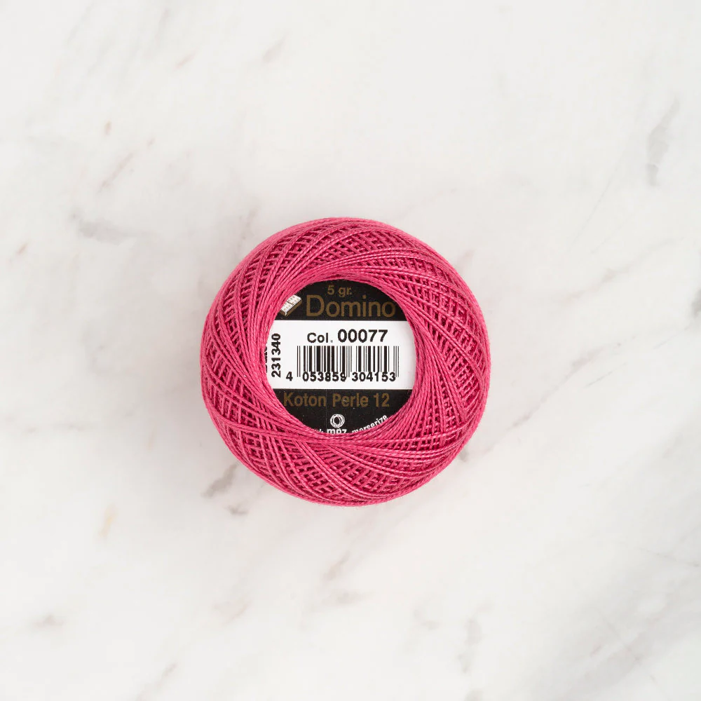 Domino Cotton Perle Size 12 Embroidery Thread (5 g), Pink - 4590012-00077 - Image 2