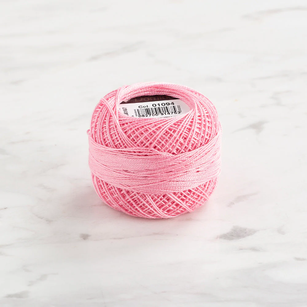 Domino Cotton Perle Size 12 Embroidery Thread (5 g), Pink - 4590012-1094