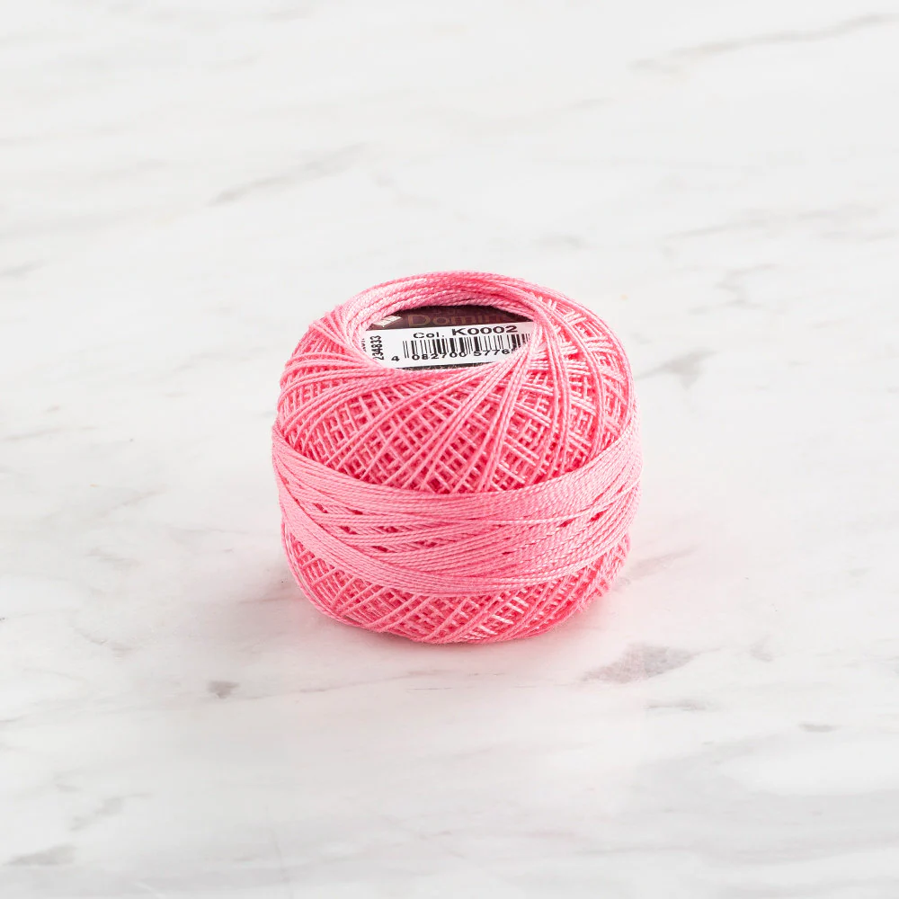 Domino Cotton Perle Size 12 Embroidery Thread (5 g), Pink - 4590012-K0002