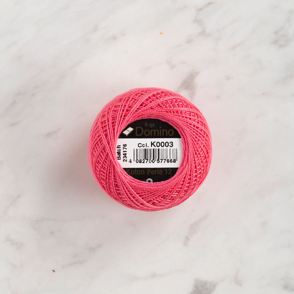 Domino Cotton Perle Size 12 Embroidery Thread (5 g), Pink - 4590012-K0003 - Image 2