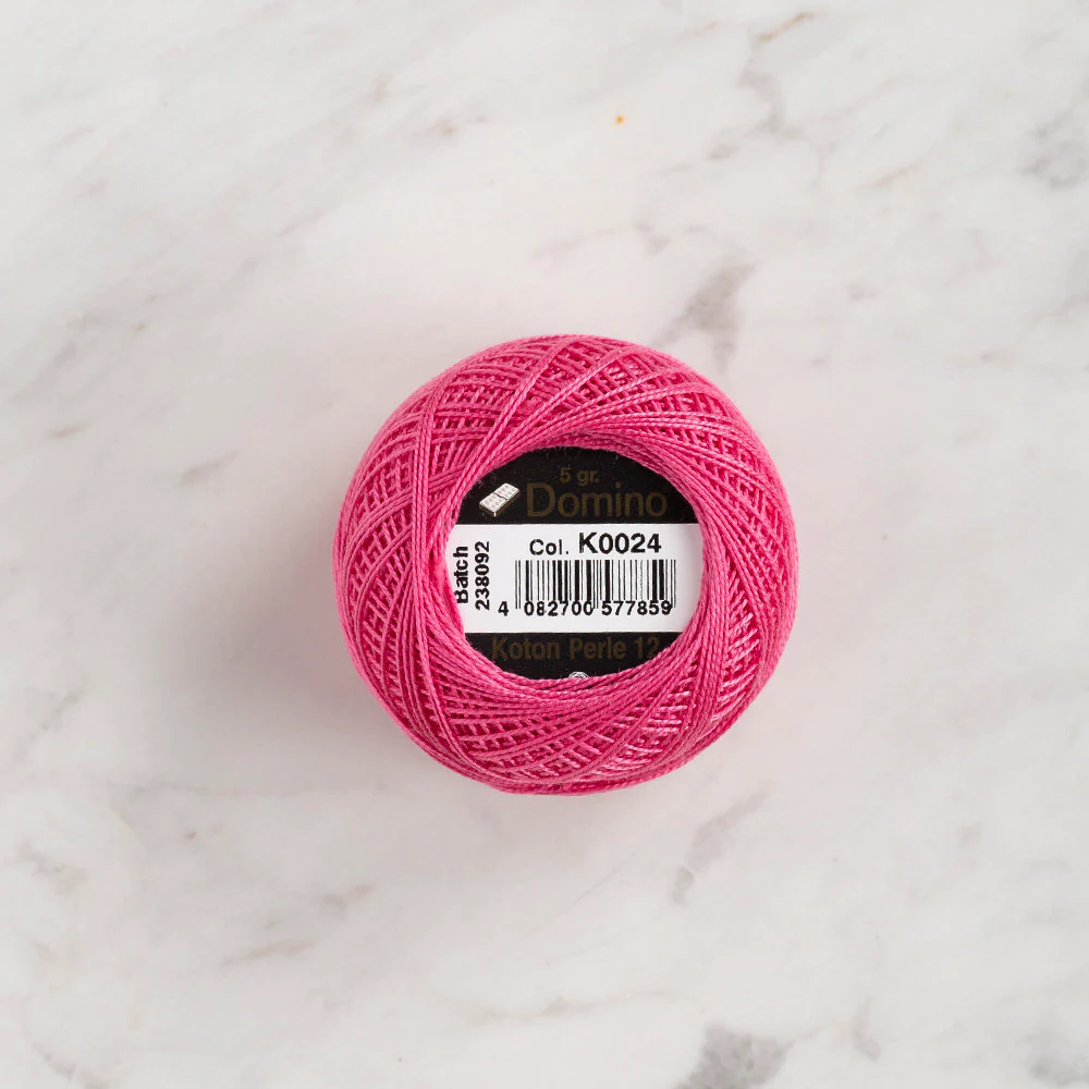 Domino Cotton Perle Size 12 Embroidery Thread (5 g), Pink - 4590012-K0024 - Image 2