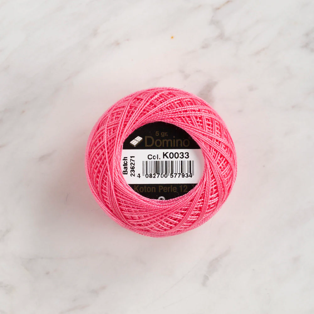 Domino Cotton Perle Size 12 Embroidery Thread (5 g), Pink - 4590012-K0033 - Image 2