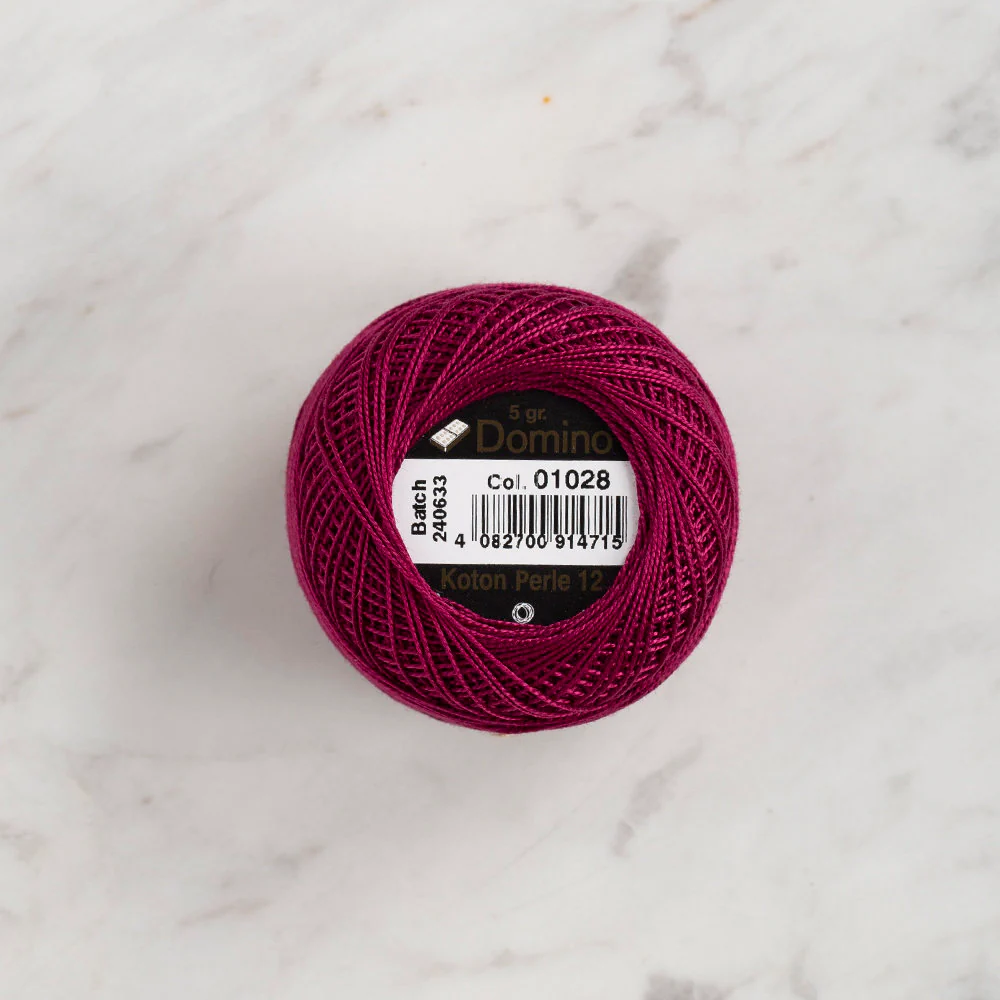 Domino Cotton Perle Size 12 Embroidery Thread (5 g), Plum - 4590012-1028 - Image 2