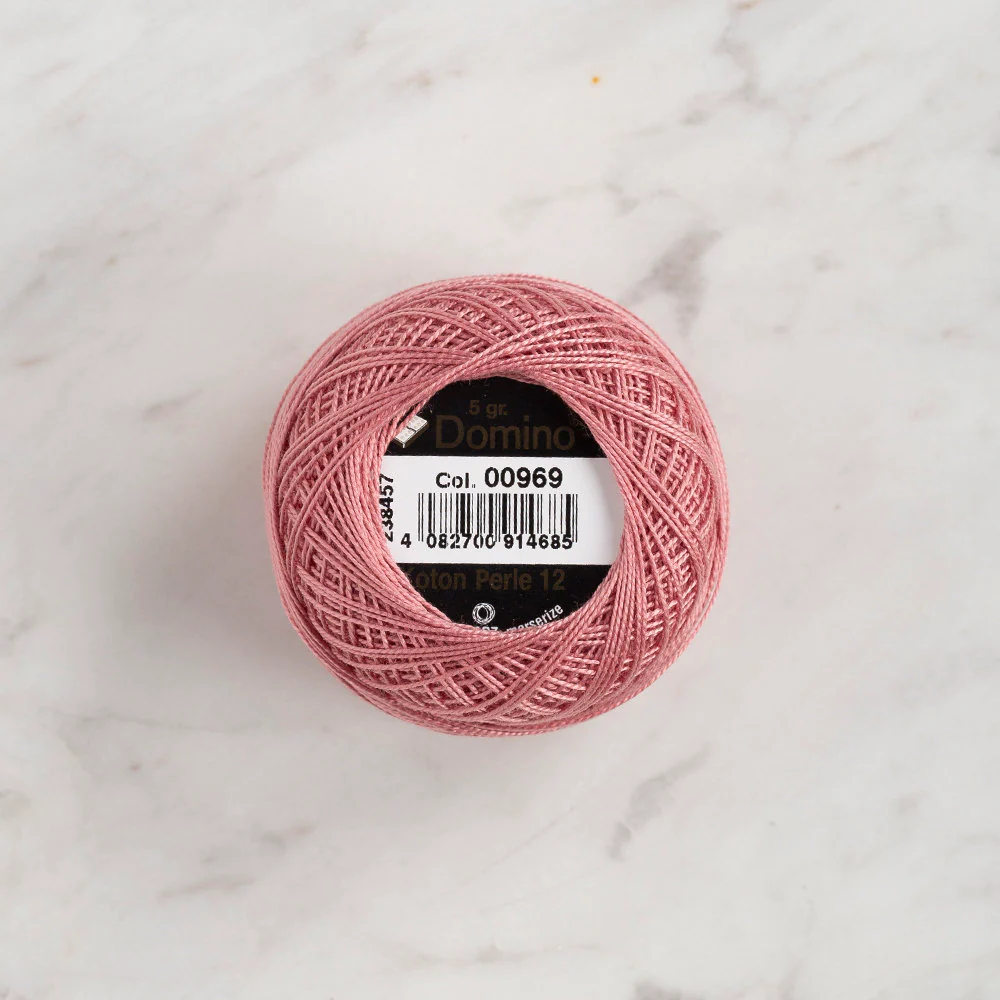 Domino Cotton Perle Size 12 Embroidery Thread (5 g), Pudra Pink - 4590012-969 - Image 2