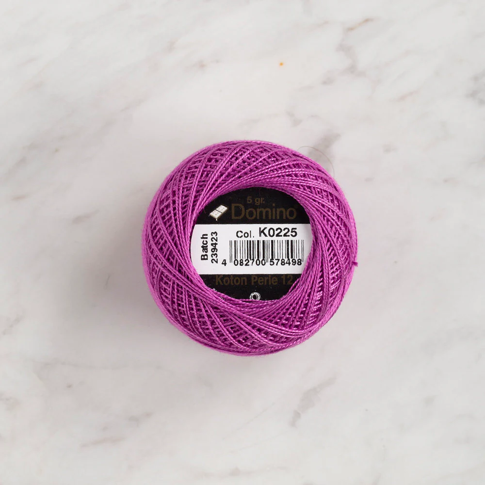 Domino Cotton Perle Size 12 Embroidery Thread (5 g), Purple - 4590012-K0225 - Image 2