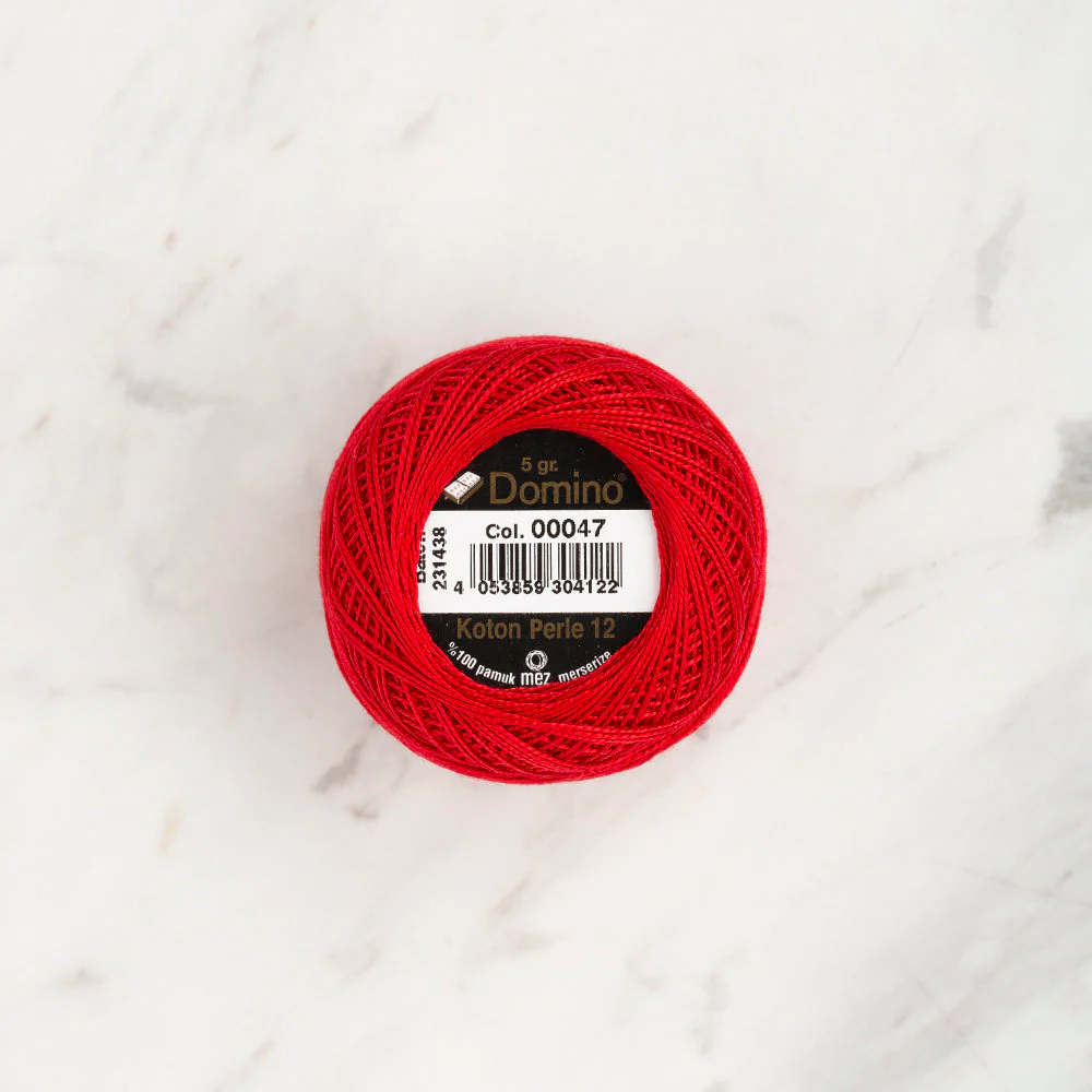 Domino Cotton Perle Size 12 Embroidery Thread (5 g), Red - 4590012-00047 - Image 2