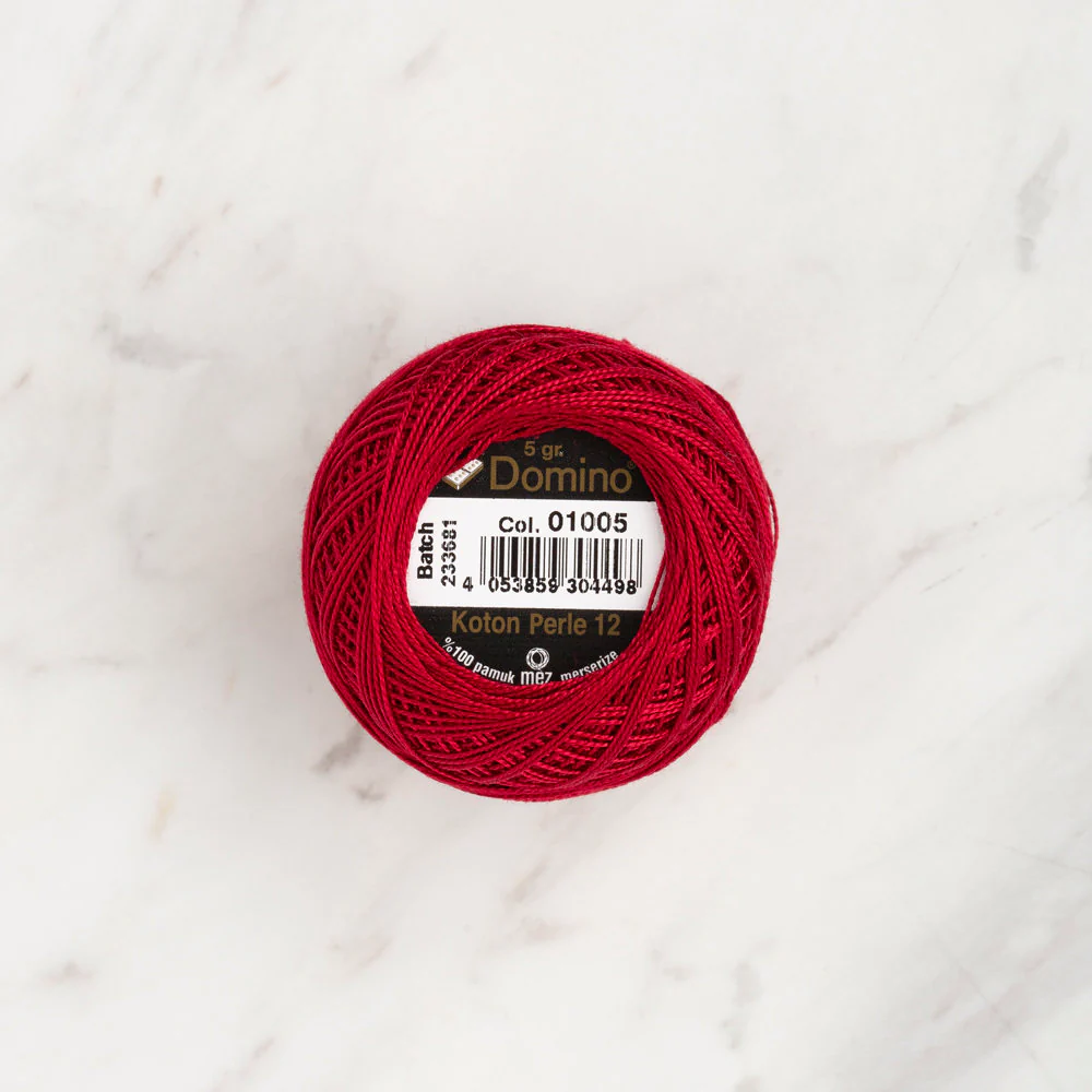 Domino Cotton Perle Size 12 Embroidery Thread (5 g), Red - 4590012-01005 - Image 2