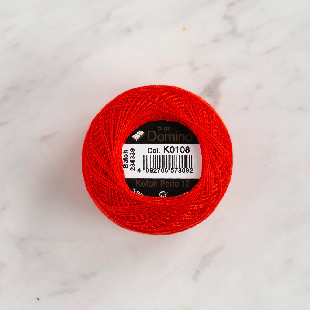 Domino Cotton Perle Size 12 Embroidery Thread (5 g), Red - 4590012-K0108 - Image 2