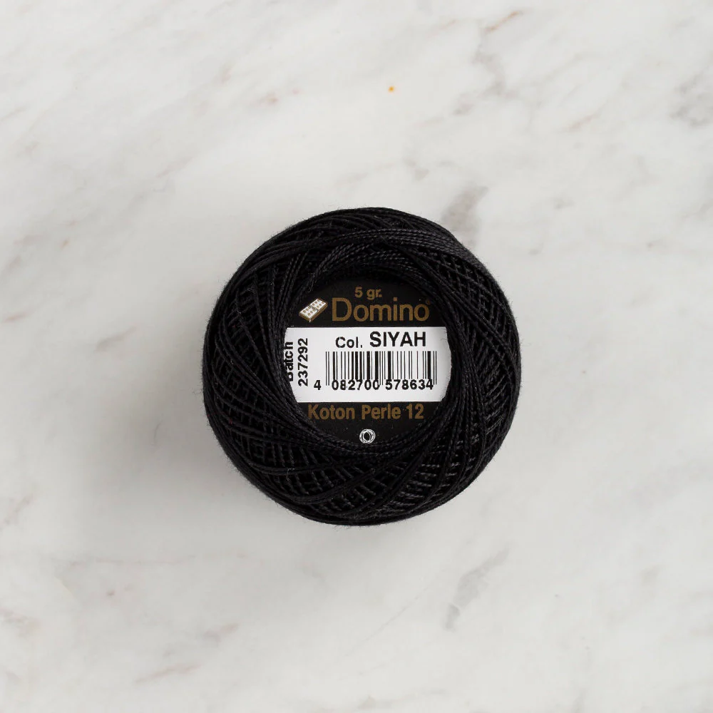Domino Cotton Perle Size 12 Embroidery Thread (5 g), Black- 4590012-Black - Image 2