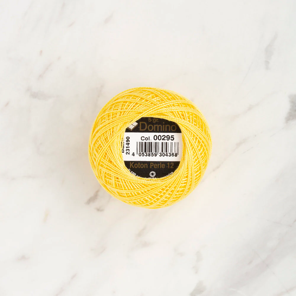 Domino Cotton Perle Size 12 Embroidery Thread (5 g), Yellow - 4590012-00295 - Image 2