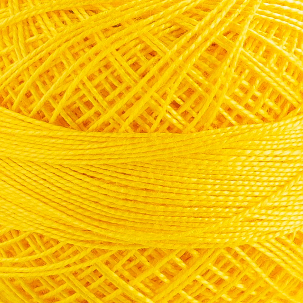 Domino Cotton Perle Size 12 Embroidery Thread (5 g), Yellow - 4590012-K0011 - Image 3