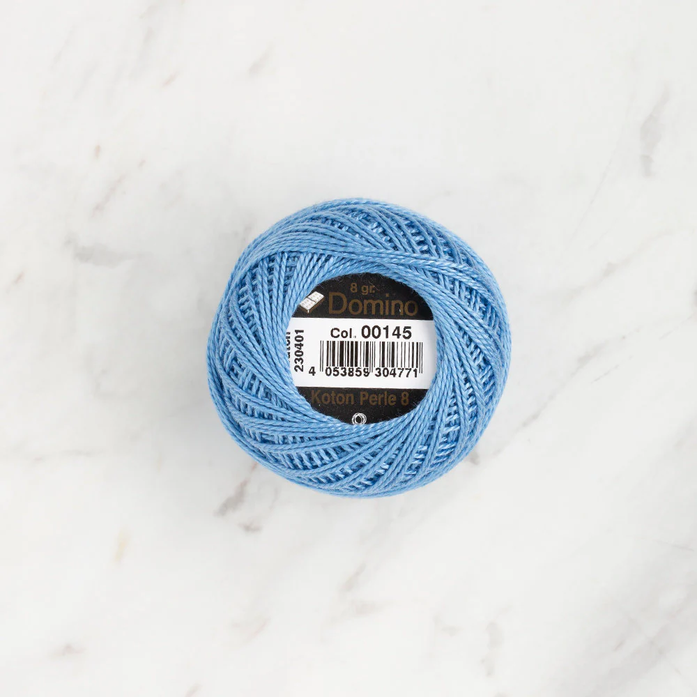 Domino Cotton Perle Size 8 Embroidery Thread (8 g), Blue - 4598008-00145 - Image 2