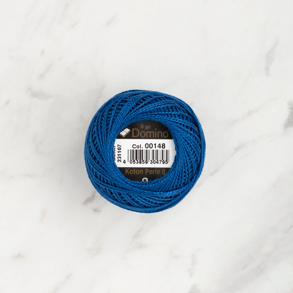 Domino Cotton Perle Size 8 Embroidery Thread (8 g), Blue - 4598008-00148 - Image 2