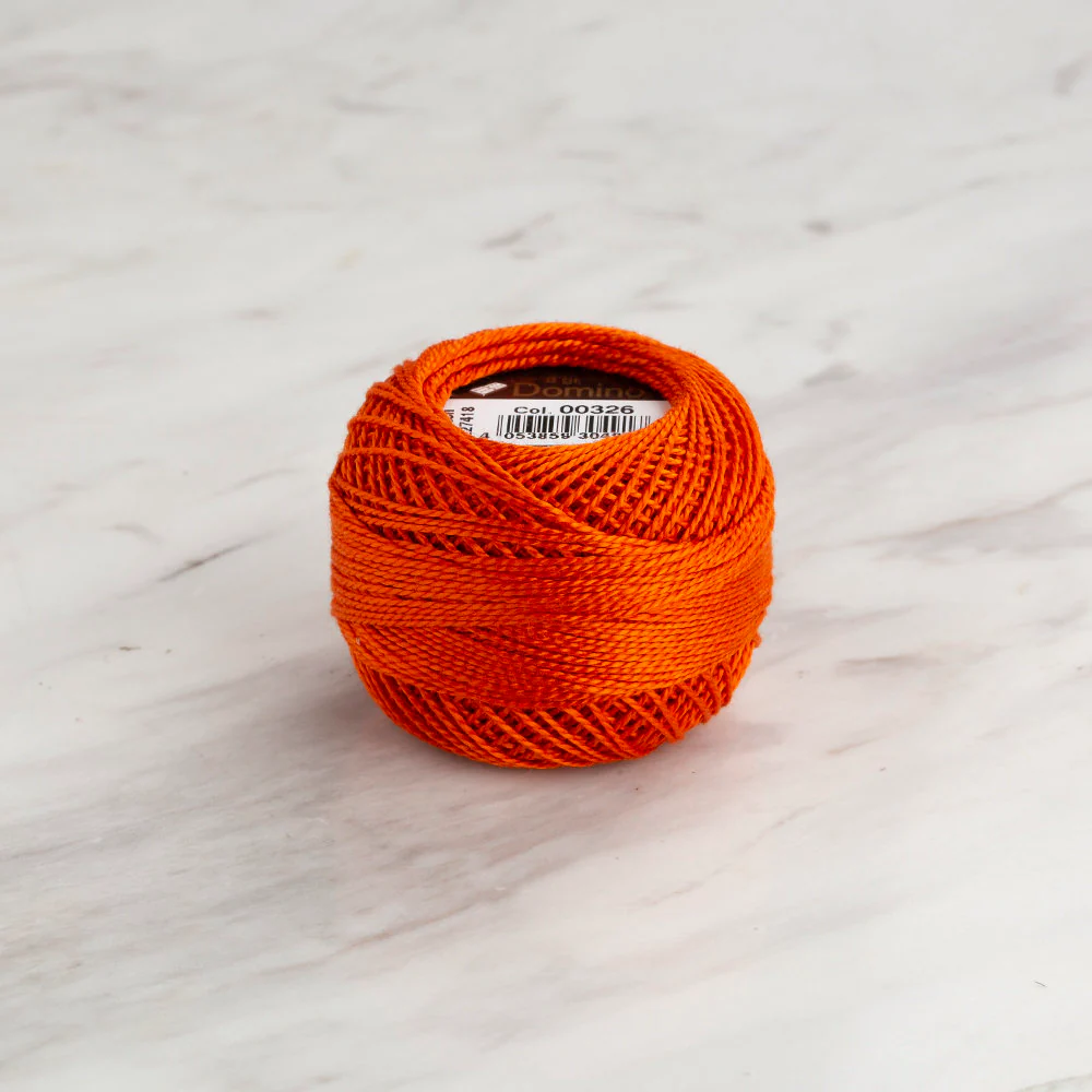 Domino Cotton Perle Size 8 Embroidery Thread (8 g), Brick - 4598008-00326