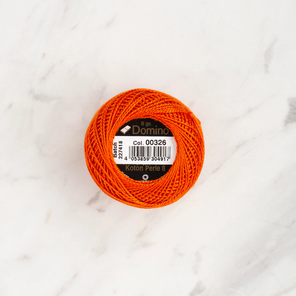 Domino Cotton Perle Size 8 Embroidery Thread (8 g), Brick - 4598008-00326 - Image 2