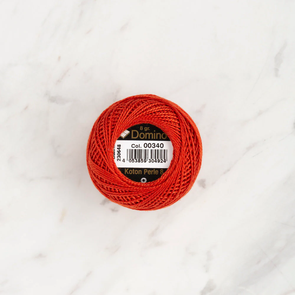 Domino Cotton Perle Size 8 Embroidery Thread (8 g), Dark Brick - 4598008-00340 - Image 2