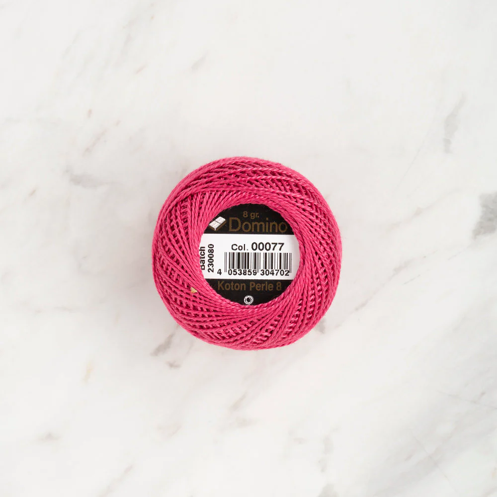 Domino Cotton Perle Size 8 Embroidery Thread (8 g), Dark Fuchsia - 4598008-00077 - Image 2