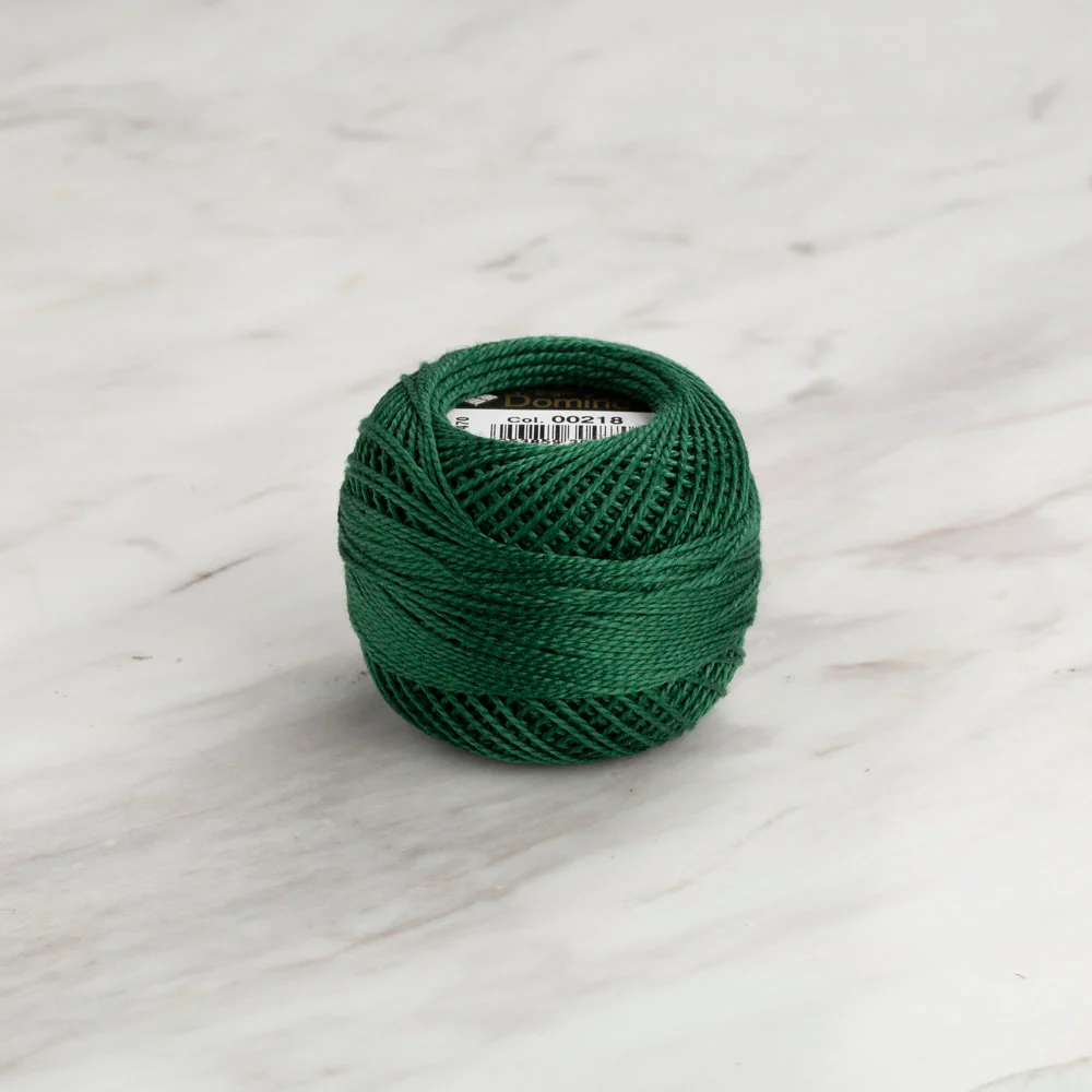 Domino Cotton Perle Size 8 Embroidery Thread (8 g), Green - 4598008-00218