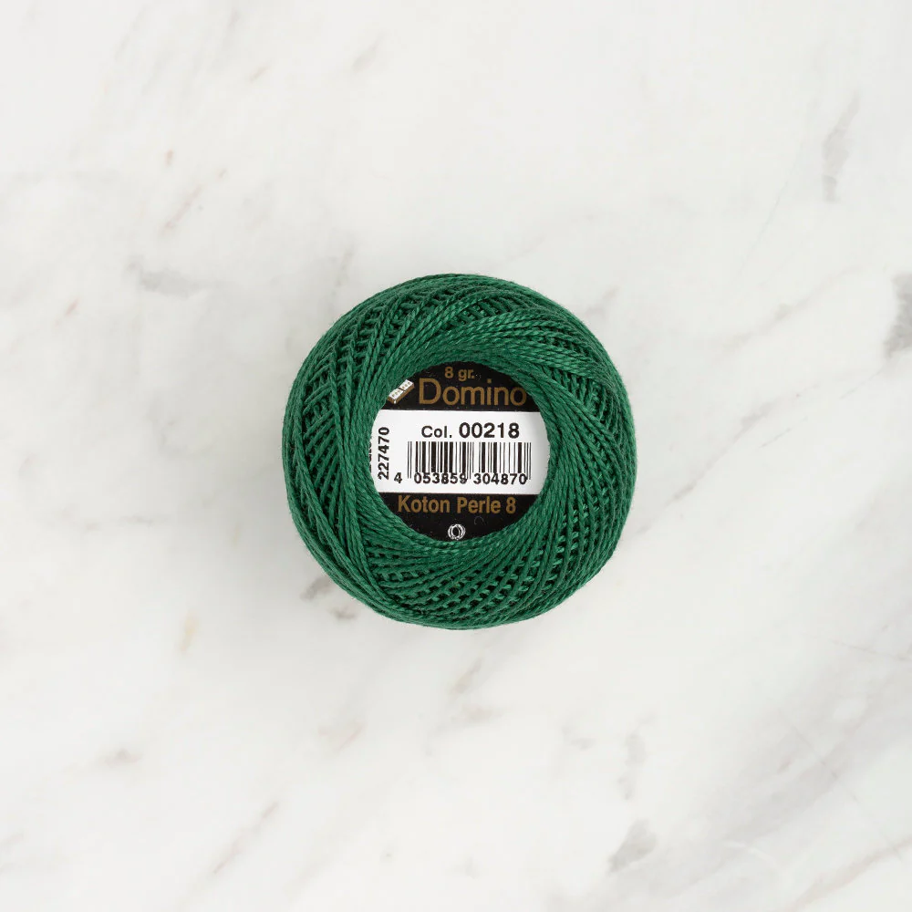 Domino Cotton Perle Size 8 Embroidery Thread (8 g), Green - 4598008-00218 - Image 2