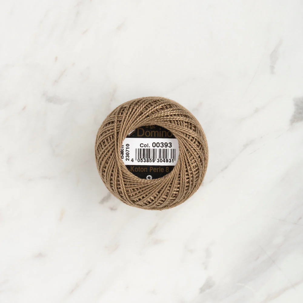 Domino Cotton Perle Size 8 Embroidery Thread (8 g), Khaki - 4598008-00393 - Image 2