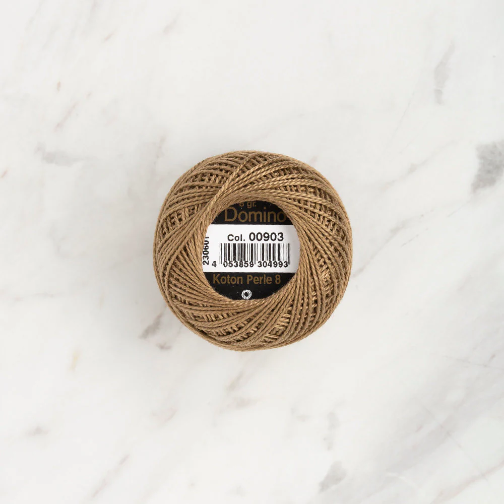 Domino Cotton Perle Size 8 Embroidery Thread (8 g), Khaki - 4598008-00903 - Image 2