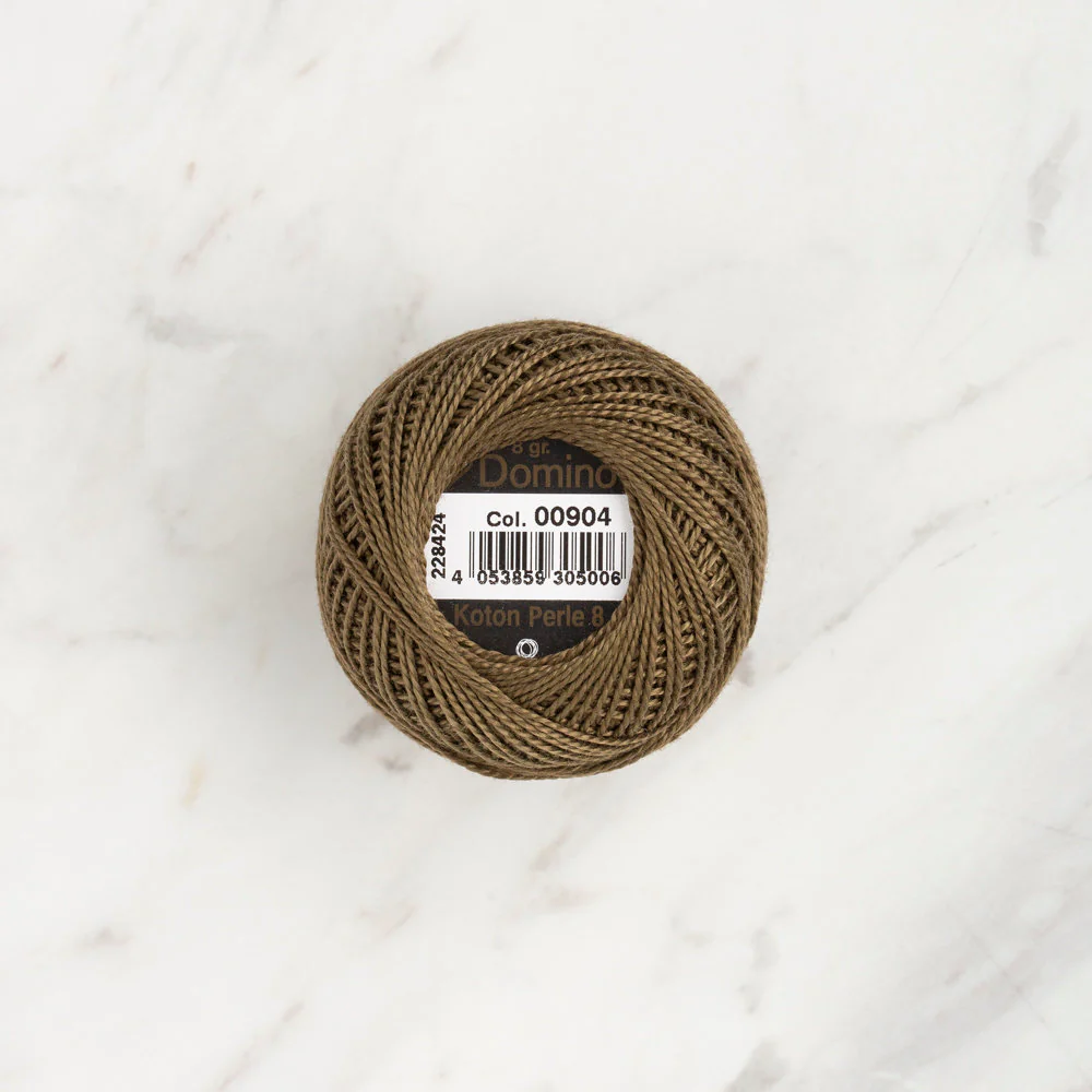 Domino Cotton Perle Size 8 Embroidery Thread (8 g), Khaki - 4598008-00904 - Image 2
