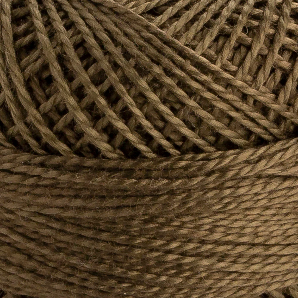 Domino Cotton Perle Size 8 Embroidery Thread (8 g), Khaki - 4598008-00904 - Image 3