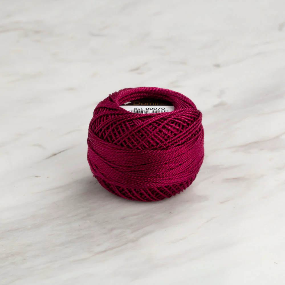 Domino Cotton Perle Size 8 Embroidery Thread (8 g), Plum - 4598008-00070