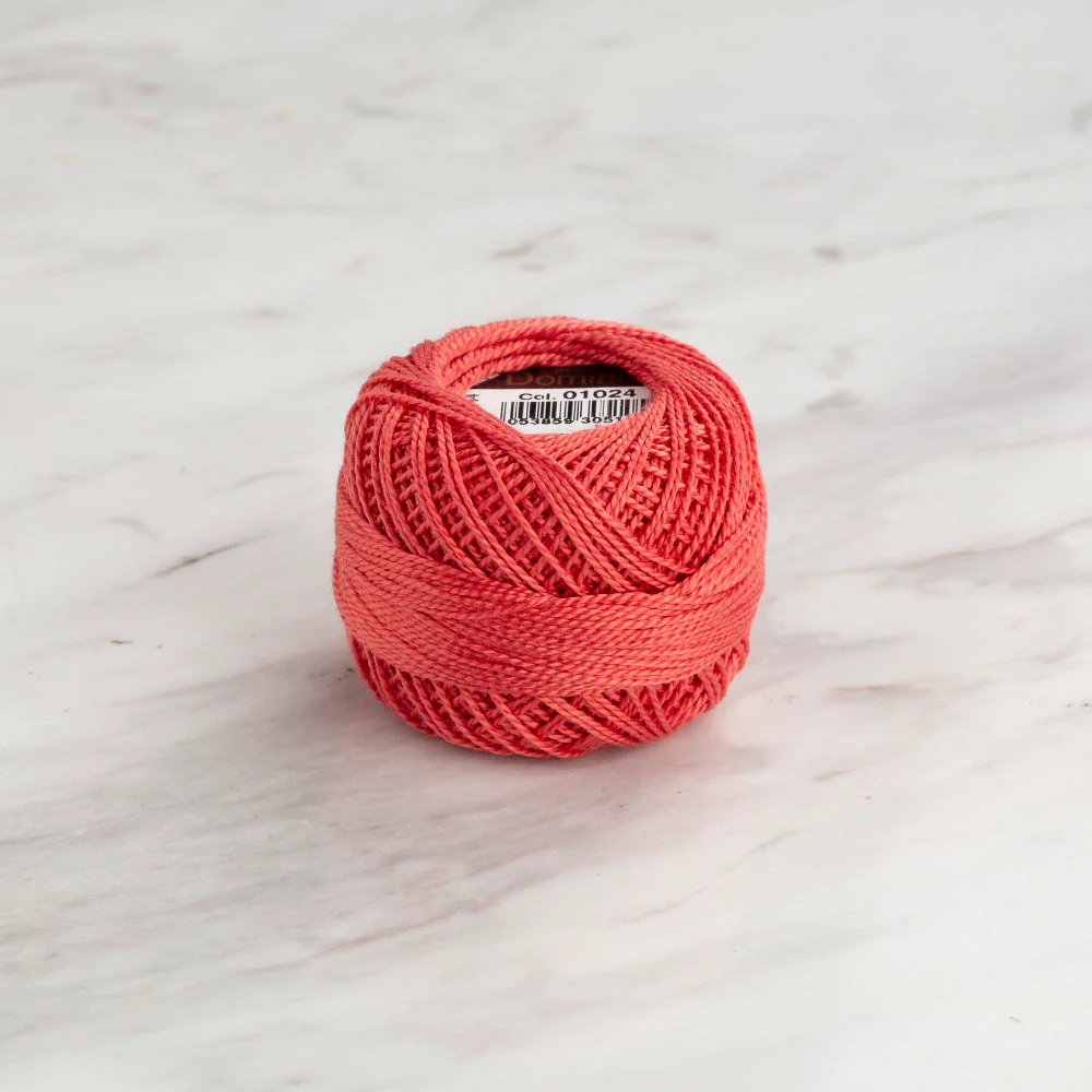 Domino Cotton Perle Size 8 Embroidery Thread (8 g), Vermilion - 4598008-01024