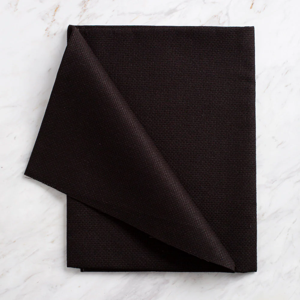 Domino Embroidery Fabric, Black - DKAB000-0006
