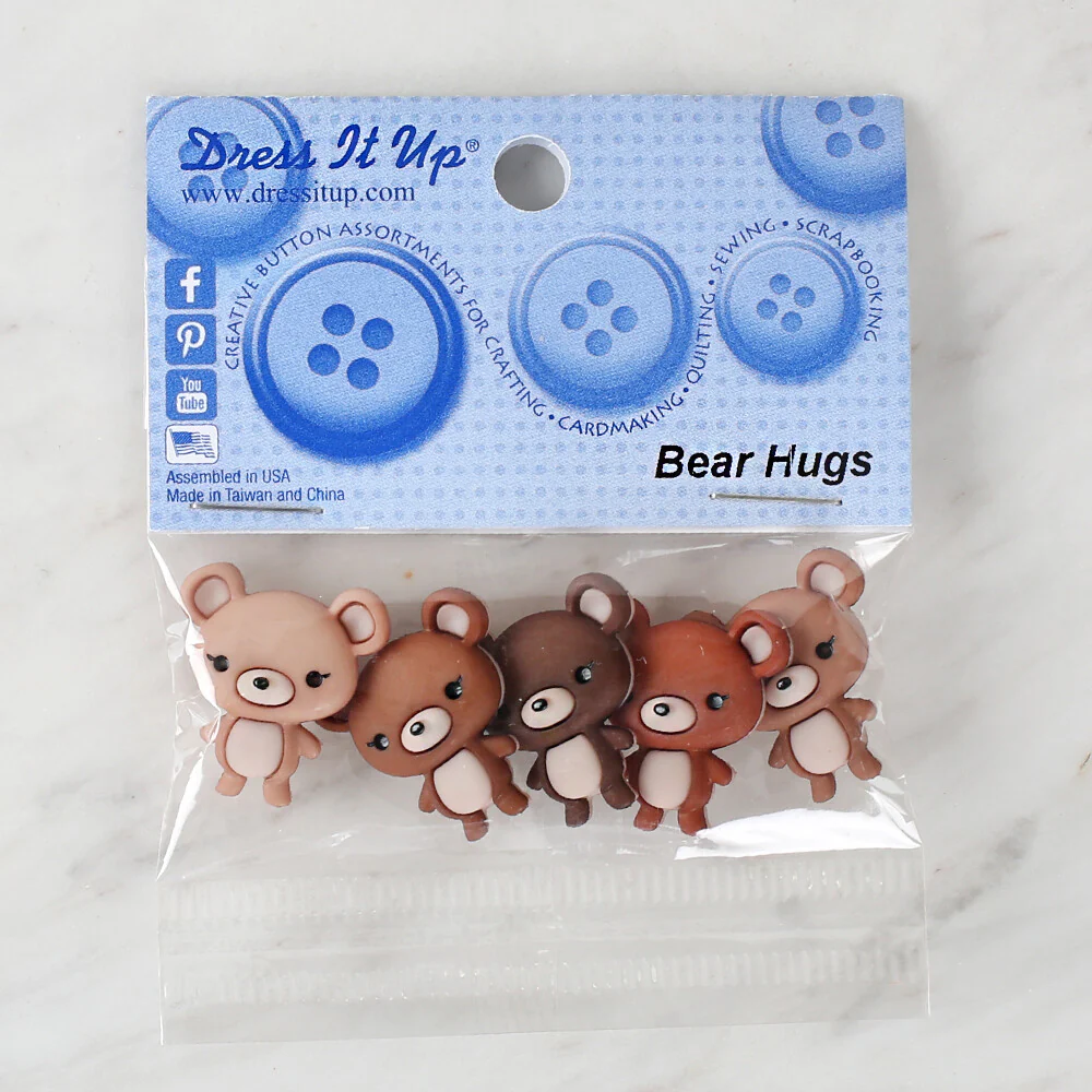 Dress It Up Creative Button Assortment, Bear Hugs - 10286