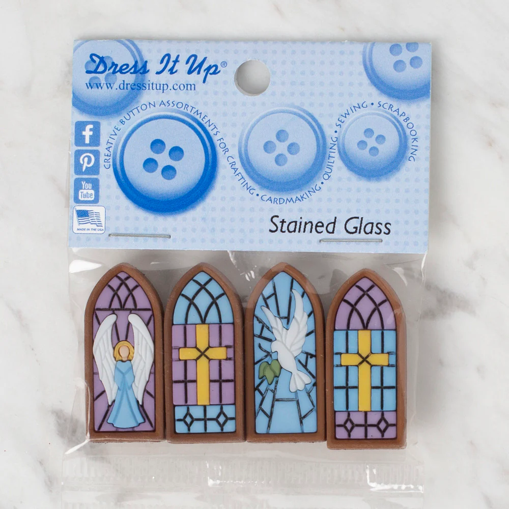 Dress It Up Creative Button Assortment, Stained Glass